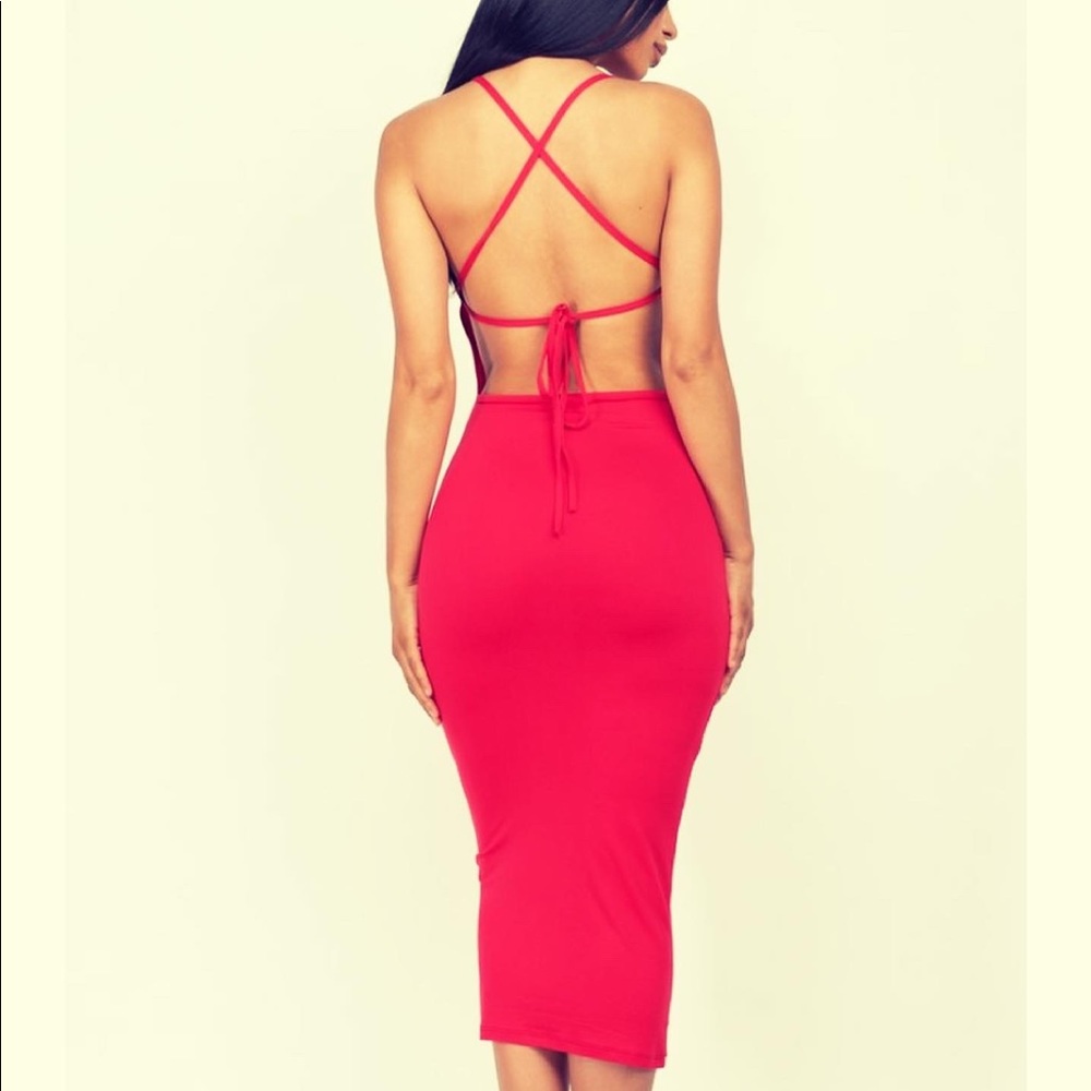 Spaghetti Strap Backless Maxi Dress